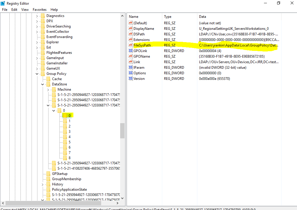 Unable to generate rsop data